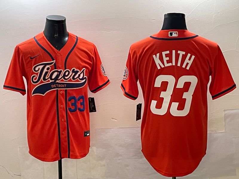 Men Detroit Tigers #33 Keith Orange Joint Name Game 2025 Nike MLB Jersey style 4->detroit tigers->MLB Jersey
